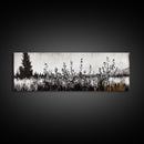 Wildflower Field, Rustic Landscape Art, Nature Print, Framed Canvas Print, Boho Wall Art, Living Room Decor, Autumn Art