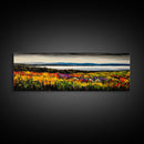 Mountain Meadow, Vibrant Landscape Art, Nature Painting, Framed Canvas Print, Fall Wall Art, Cabin Decor, Rustic Art