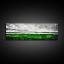 Green Ocean, Coastal Storm, Vibrant Seascape, Framed Canvas Print, Beach Art, Abstract Ocean Painting, Minimalist Wall Decor, Living Room Art