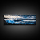 Ocean Waves, Coastal Sunset, Seascape Art, Nautical Wall Decor, Framed Canvas Print, Beach House Wall Art, Surfing Gift, Watercolor Vibes