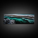 Turquoise Water Art, Ocean Aerial Painting, Coastal Abstract Print, Modern Beach House Decor, Serene Wall Art, Framed Canvas Print