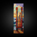 Pier Sunset, Coastal Journey – Canvas Print colorful beach landscape painting, ocean wall decor, coastal living room wall art, vibrant seascape