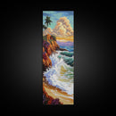 Tropical, Cliff, Ocean, Sunset, Canvas Print, Coastal Living Room Art, Colorful Seascape, Beach House Wall Art, Island Vibe Decor