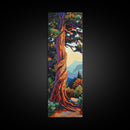 Whimsical, Tree, Forest, Nature, Framed Canvas Print, Autumn tree art in impressionist style, perfect Living Room Wall Art or Fall Decor