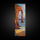 Ocean Arch, Coastal Vibes, Nature Escape, Canvas Print, Coastal wall art beach scene, vibrant seascape painting, boho bedroom decor