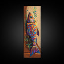 Colorful Fish, Folk Painting, Canvas Print Mexican folk art kitchen decor, ocean wall art, playful seafood theme, rustic coastal kitchen