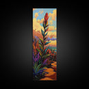 Plant Sunset, Southwest, Desert, Canvas Print, Boho Living Room Decor, Colorful Botanical Wall Art, Desert Vibes, Earthy Tones Painting