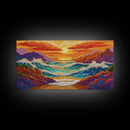 Coastal Sunset, Crashing, Waves, Canvas Print bold seascape painting Living Room Wall Art tropical ocean wall decor beach house style