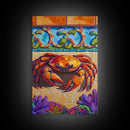 Colorful Crab, Coastal Tile Art, Beachy Wall Accent, Nautical Style, Kitchen Wall Art, Seaside Decor, Canvas Print, Tropical Vibe