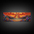 Burning Sky, Sunset Fire, Vibrant Nature, Canvas Print, Fall wall decor, dramatic sky wall art, living room art, abstract art
