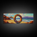 Vibrant Ocean Ring, Bold Coastal Art, Fantasy Beach Scene, Canvas Print, Modern Living Room Wall Art, Surreal Landscape Art