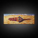 Tribal Arrow Symbol, Colorful Boho Style, Desert Beach Art, Canvas Print, Southwestern Decor, Eclectic Wall Accent