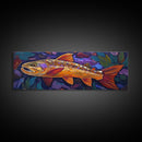 Golden Trout, Colorful Fish, Underwater Scene, Cabin Accent, Canvas Print, Fishing Lodge Decor, Rustic Nature Wall Art