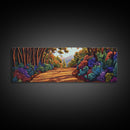 Forest Path, Nature Walk, Vibrant Trail, Framed Canvas Print, woodland art, rustic cabin decor, Autumn wall piece, nature lover gift