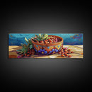 Succulent Bowl, Kitchen Decor, Colorful Talavera, Canvas Print, Mexican Pottery Art, Rustic Kitchen Wall Art, Vibrant Boho Style