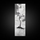 Solitary Tree, Beach Art, Surreal Landscape, Moody Wall Decor, Framed Canvas Print, Meditation Room Art, Monochrome Nature Style