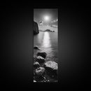 Moonlight Ocean View, Coastal Photography Art, Seascape Print, Framed Canvas Print, Bathroom Wall Art, Neutral Beach Decor