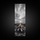 Beach Bonfire Glow, Coastal Campfire Art, Sunset Ocean Scene, Framed Canvas Print, Autumn Decor, Rustic Living Room Wall Art