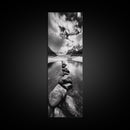 Mountain Stream, Stone Path, Black and White Nature, Scenic Landscape, Framed Canvas Print, Modern Cabin or Rustic Wall Decor, Office Art
