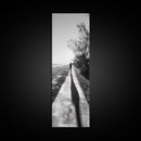 Walkway Shadows, Coastal Path, Minimalist Silhouette, Black and White Art, Framed Canvas Print, Hallway Decor, Calm Modern Wall Art