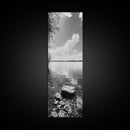 Peaceful Lake, Cloud Reflection, Shoreline Stones, Framed Canvas Print, Guest Room Wall Art, Nature Inspired Decor, Minimalist Landscape