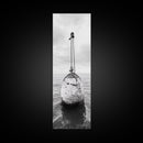 Nautical Buoy, Ocean Rope, Minimal Seascape, Framed Canvas Print, Coastal Wall Art, Bathroom Decor, Modern Nautical Art, Minimalist Home