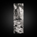 Coastal Cliffside, Seaside Rock Wall, Ocean Wilderness, Canvas Print, Rustic Beach House Art, Adventure Decor, Nature Photography