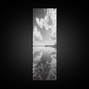 Lake Reflection, Calm Waters, Cloudy Sky, Minimalist Landscape, Framed Canvas Print, Neutral Living Room Art, Tranquil Nature Scene