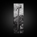 Rustic Axe Decor, Woodsy Cabin Vibes, Nature Photography, Masculine Art, Framed Canvas Print, Man Cave Decor, Garage Wall Art