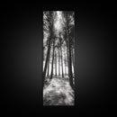Pine Forest Glow, Woodland Landscape, Monochrome Nature, Boho Style, Framed Canvas Print, Entryway Print, Living Room Wall Art, Game Room Art