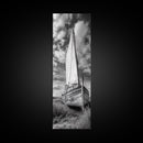 Weathered Sailboat Scene, Coastal Rustic Charm, Seafaring Wall Decor, Framed Canvas Print, Nautical Bathroom or Hallway Art, Ocean Decor