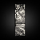Autumn Forest Light, Peaceful Woodland Canopy, Fall Vibes Scene, Framed Canvas Print, Cozy Living Room Art, Entryway Wall Art