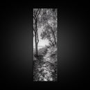 Lakeside Pathway Scene, Forest Walk Tranquility, Coastal Trail Mood, Framed Canvas Print, Nature-Lover Bedroom Wall Art, Cabin Wall Art