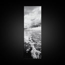 Stormy Waves, Sea Foam, Coastal Ocean, Canvas Print, Moody Seascape, Neutral Wall Art, Beach Bathroom or Entryway Home Decor