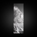 Ocean Wave, Splash Art, Dramatic Sea, Framed Canvas Print, Surfer Gift, Beach House Decor, Dynamic Water Scene, Nature Photography