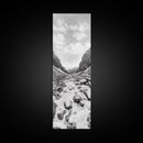 Snowy Pass, Winter Hike, Rocky Trail, Framed Canvas Print, Nature Lover Gift, Minimalist Mountain Art, Bedroom Wall Decor, Living Room Decor