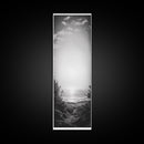 Horizon Glow, Ocean Sunset, Seaside Path, Tranquil Evening Framed Canvas Print, Nature Inspired Bedroom Wall Art, Zen Minimalist Decor