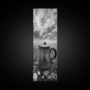 Seaside Coffee Pot, Rustic Beach, Moody Vibes, Framed Canvas Print, Farmhouse Decor, Kitchen Wall Art, Coastal Neutral Artwork