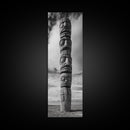 Totem Pole, Tribal Faces, Historic Symbolism, Canvas Print, Cultural Wall Decor, Office Wall Art, Rustic Museum Style Photography