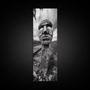 Tribal Mask, Railway Art, Abstract Face, Canvas Print, Surreal Wall Art, Eclectic Living Room Decor, Boho Urban Art, Monochrome Photography