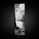 Fjord Mountain Lake, Scenic Nordic Landscape, Tranquil Nature Print, Minimalist Wall Art, Bedroom Decor, Framed Canvas Print