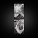 Dramatic Seaside Peak, Coastal Mountain Wall Art, Black Beach Photography, Bold Nature Decor, Canvas Print, Living Room Art