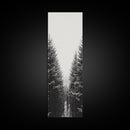 Snowy Forest, Pine Trees, Winter Woods, Minimal Art, Nordic Aesthetic, Canvas Print, Christmas Decor, Cozy Living Room Wall Art