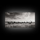Elk Herd, Prairie Wildlife, Autumn Nature, Rustic Landscape, Framed Canvas Print, Western Wall Decor, Cabin Art, Living Room Print