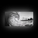 Ocean Wave Art, Coastal Decor, Heart Wave Wall Art, Black and White Photography, Canvas Print, Beach Bathroom, Surf Vibes, Minimalist Surf Home