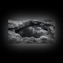 Sky Reflection, Stone Pool, Abstract Nature, Moody Minimalist Art, Framed Canvas Print, Bedroom Wall Art, Contemporary Monochrome Decor
