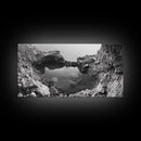 Arch Pool, Stone Lagoon, Natural Wonder, Organic Texture, Minimal Coastal Wall Decor, Canvas Print, Earth Tones Bathroom Art