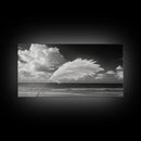Pampas Grass Coast, Minimalist Beach Art, Boho Coastal Scene, Neutral Tones, Canvas Print, Living Room Wall Art, Fall Decor, Hallway Wall Art