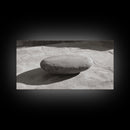 Zen Stone Focus, Natural Simplicity, Black and White Minimalist, Canvas Print, Spa Wall Art, Serene Bathroom Decor, Peaceful Aesthetic