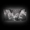 Ocean Splash, Sea Foam, Abstract Water, Coastal Waves, Framed Canvas Print, bathroom wall art, modern ocean photography, moody water art